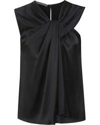 Alberta Ferretti - Draped Acetate Top With Keyhole Back Closure - Lyst