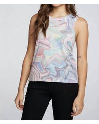 Chaser Brand - Rpet Vintage Jersey Slit Back Hi Lo Muscle Tank - Lyst