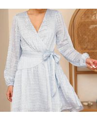 Greylin - Alessia Textured Chiffon Mini Dress - Lyst