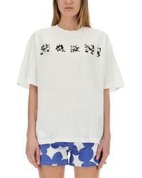 Marni - Dropped Shoulder Lily Cotton T-Shirt - Lyst