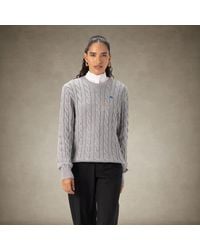 Members Only - Crew Neck Cable Sweater - Lyst