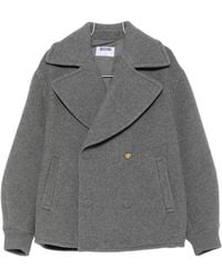 Moschino - Ribbed Cuff Double-Breasted Boxy Jacket - Lyst