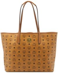 MCM - Visetos Logo Tote Bag Pvc Leather - Lyst
