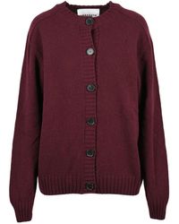 Amaranto - Crewneck Button-Down Wool-Cashmere Cardigan - Lyst