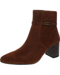 Aqua College - Tatum Leather Pointed Toe Booties - Lyst