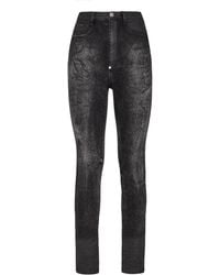 Philipp Plein - Denim Super High Waist Jegging Iconic Plein - Lyst