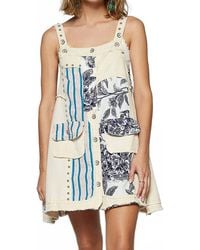Pol - Floral Print Contrast Twill Mini Dress - Lyst