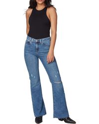 Lola - Alice Raw Hem Denim Flared Jeans - Lyst