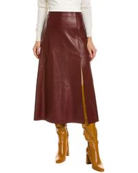 Ferragamo - Leather Skirt - Lyst