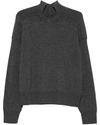 Coperni - High Neck Knit Sweater With Cut-Out Detailing And Logo - Lyst