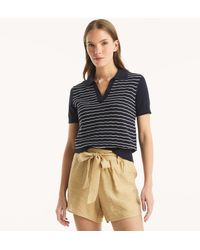 Nautica - Wave Stitch Short-Sleeve Sweater - Lyst