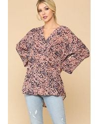 TRUEDAMES - Animal Print Button Down Lapel Collar Shirt With Chest Pocket - Lyst
