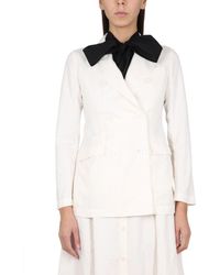 Aspesi - Double-Breasted Jacket With Peaked Lapels - Lyst