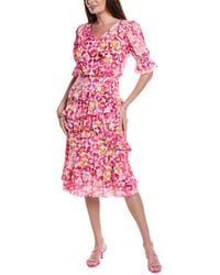 tyler boe - Maxine Silk Midi Dress - Lyst