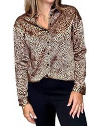 Charlie b - Animal Print Button Down Top - Lyst