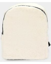 Fashnzfab - Solid Faux Fur Backpack Bag - Lyst