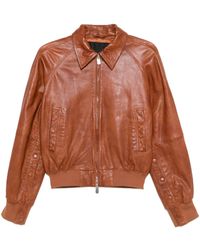 Pinko - Barbra Bomber Leather Jacket - Lyst