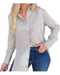 Blu Pepper - Striped Button Down Shirt - Lyst