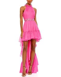 Mac Duggal - Halter Neck High Low Flowy Gown - Lyst