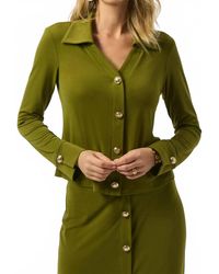Joseph Ribkoff - Collared V-Neck Long Sleeves Fitted Top - Lyst