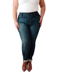 Judy Blue - High Rise Pull On Double Cuff Slim Jeans - Lyst