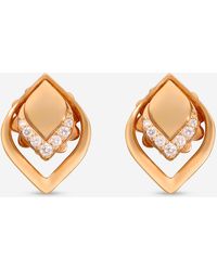 Roberto Coin - Petal 18k Rose Diamond Stud Earrings 7773270axerx - Lyst