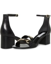 Steve Madden - Irenee Sandals Leather Ankle Strap Block Heel Gbnc662 - Lyst