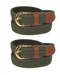 CTM - Elastic Braided Stretch Belt (Pack Of 2) - Lyst
