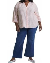 NYDJ - Pintuck Button Down Blouse - Lyst