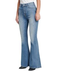 7 For All Mankind - Megaflare High-waist Distressed Flare Jeans - Lyst