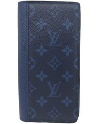 Louis Vuitton Portefeuille Brazza Leather Wallet (pre-owned) in Blue for Men
