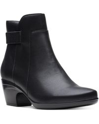 Clarks - Emily Holly Leather Dressy Booties - Lyst