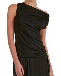 Elan - Zoe Drapey Cap Sleeve Knit Top - Lyst