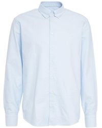 BASTONCINO - Classic Cotton Shirt With Button-Down Collar And Rounded Hem - Lyst