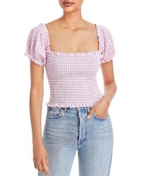 Chaser Brand - Checkered Square-neck Pullover Top - Lyst