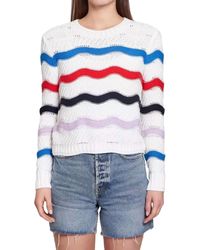 Autumn Cashmere - Italian Cotton Wavy Stripe Sweater - Lyst
