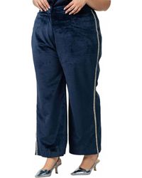 La Fuori - Velvet Sequin Stripe Pants - Lyst