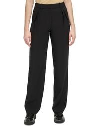 Calvin Klein - High Rise Pleated Wide Leg Pants - Lyst