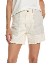 The Great - The Vintage Army Washed Railroad Patchwork Short - Lyst