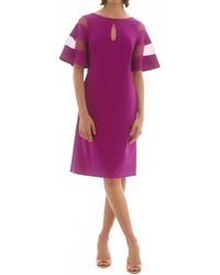 Joseph Ribkoff - Mesh Sleeve Insert A-Line Dress - Lyst