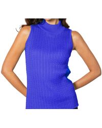 French Kyss - Sleeveless Braided Mock Neck Top - Lyst