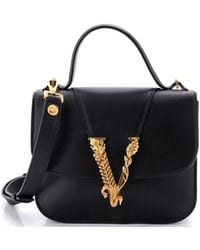 Versace - Virtus Top Handle Bag Leather - Lyst