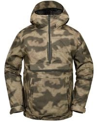Volcom - Brighton Jacket Camoflage Mesh Lined 1/2 Zip Hooded Gbo2642 - Lyst