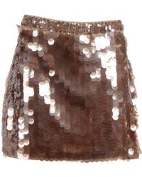 P.A.R.O.S.H. - Shimmering Sequin Elastic Mini Skirt - Lyst
