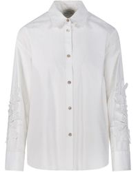 Forte Forte - Floral Embroidered Cotton Shirt With Tailored Fit - Lyst