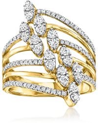 Ross-Simons - Diamond Multi-Row Navette Ring - Lyst