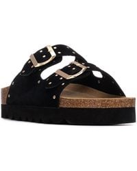 Xti - Refresh Collection Eyelets Double Strap Buckle Flat Sandals - Lyst