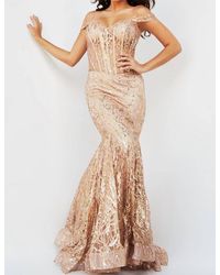 Jovani - Embellished Off The Shoulder Prom Dress - Lyst