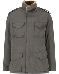 Drumohr - Field Jacket With Faux Fur Collar - Lyst