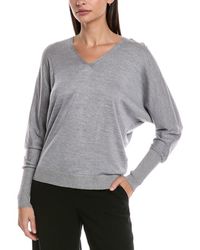 Lafayette 148 New York - V-Neck Dolman Wool & Silk-Blend Sweater - Lyst